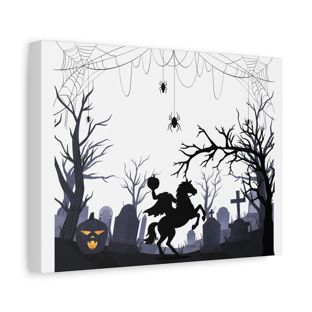 Halloween Spooky Matte Canvas Wall Art, Eerie Home Decor, Haunted House Decoration, Halloween Party Wall Hanging, Ghostly Art Print
