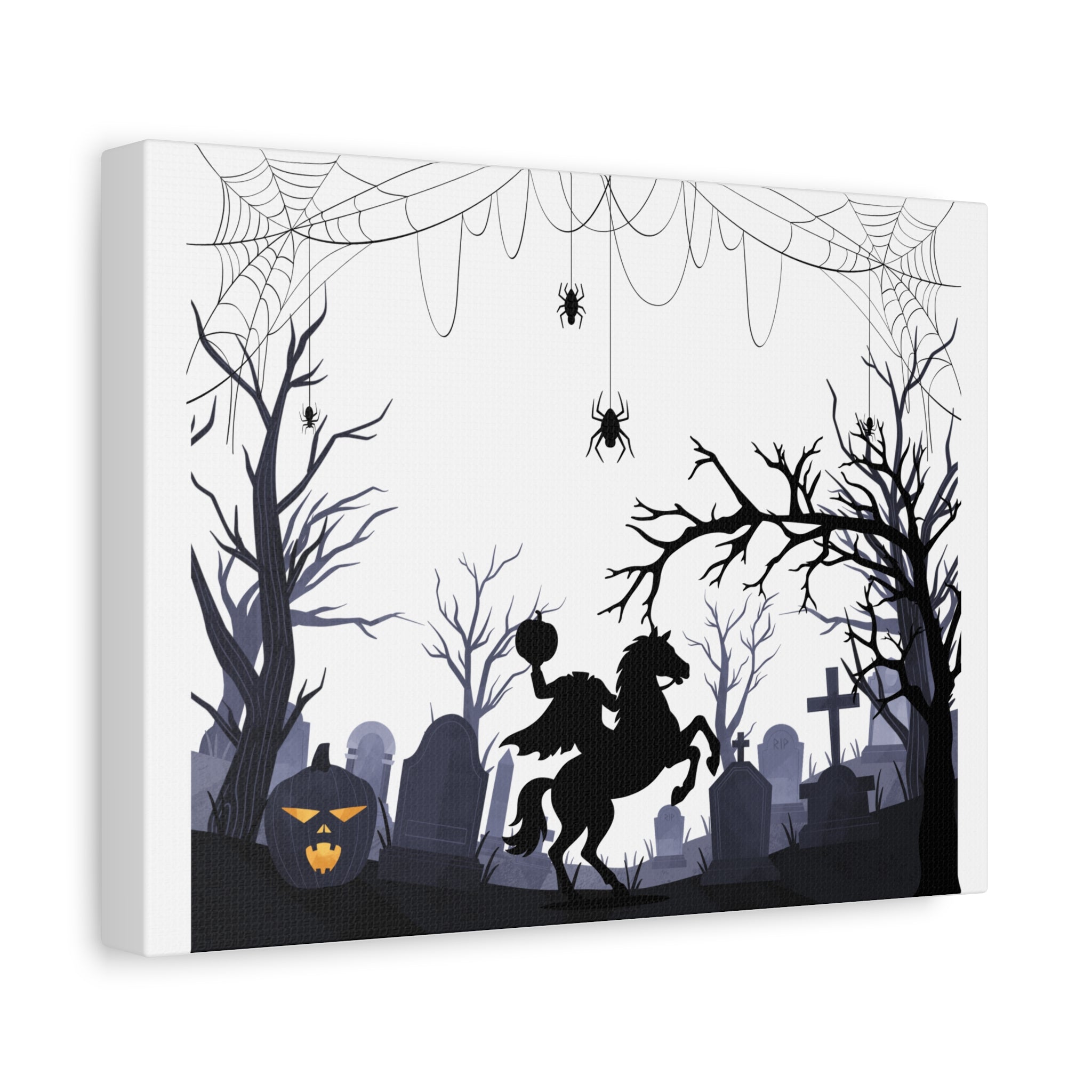 Halloween Spooky Matte Canvas Wall Art, Eerie Home Decor, Haunted House Decoration, Halloween Party Wall Hanging, Ghostly Art Print
