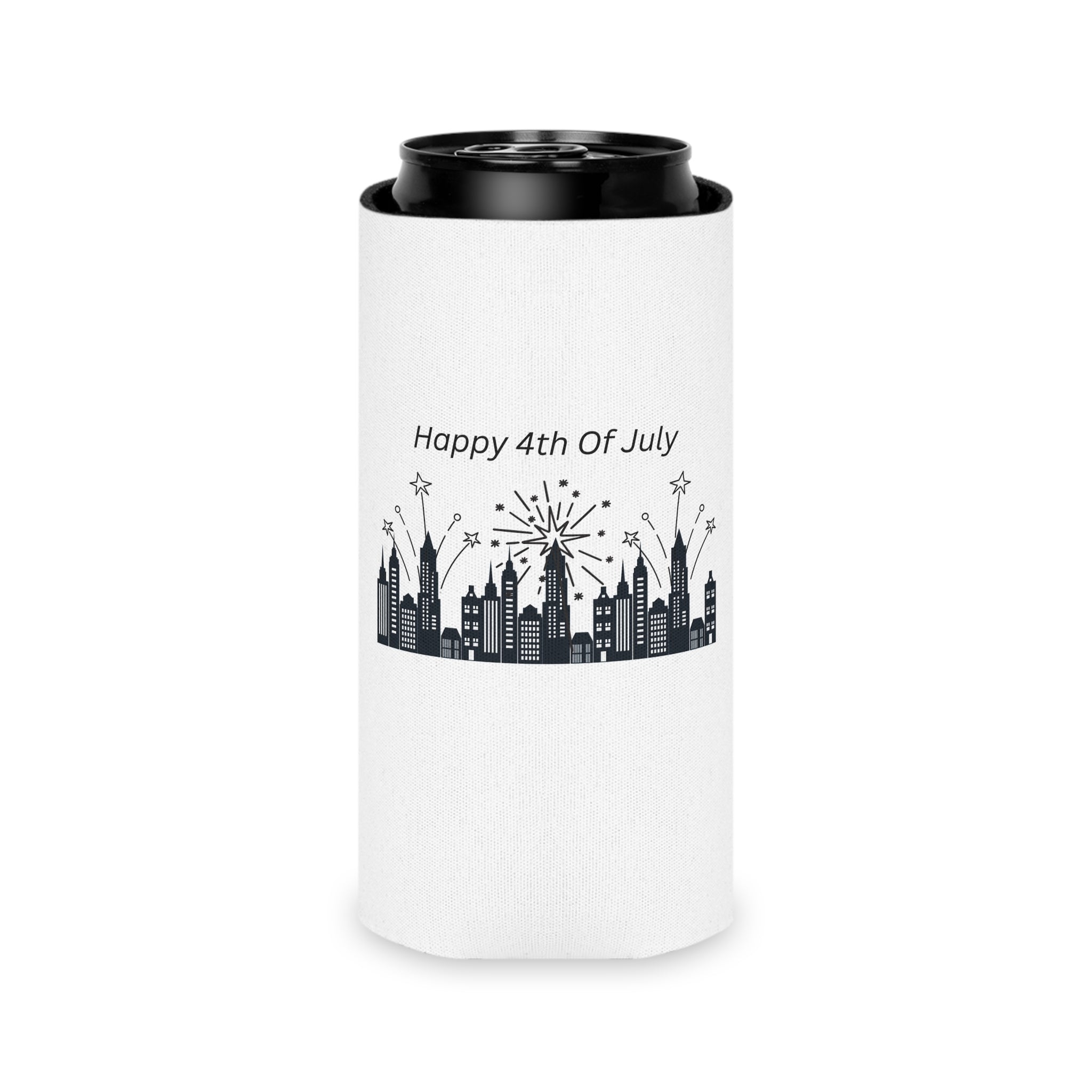 Happy 4th of July City Skyline Can Cooler | Fireworks, Patriotic