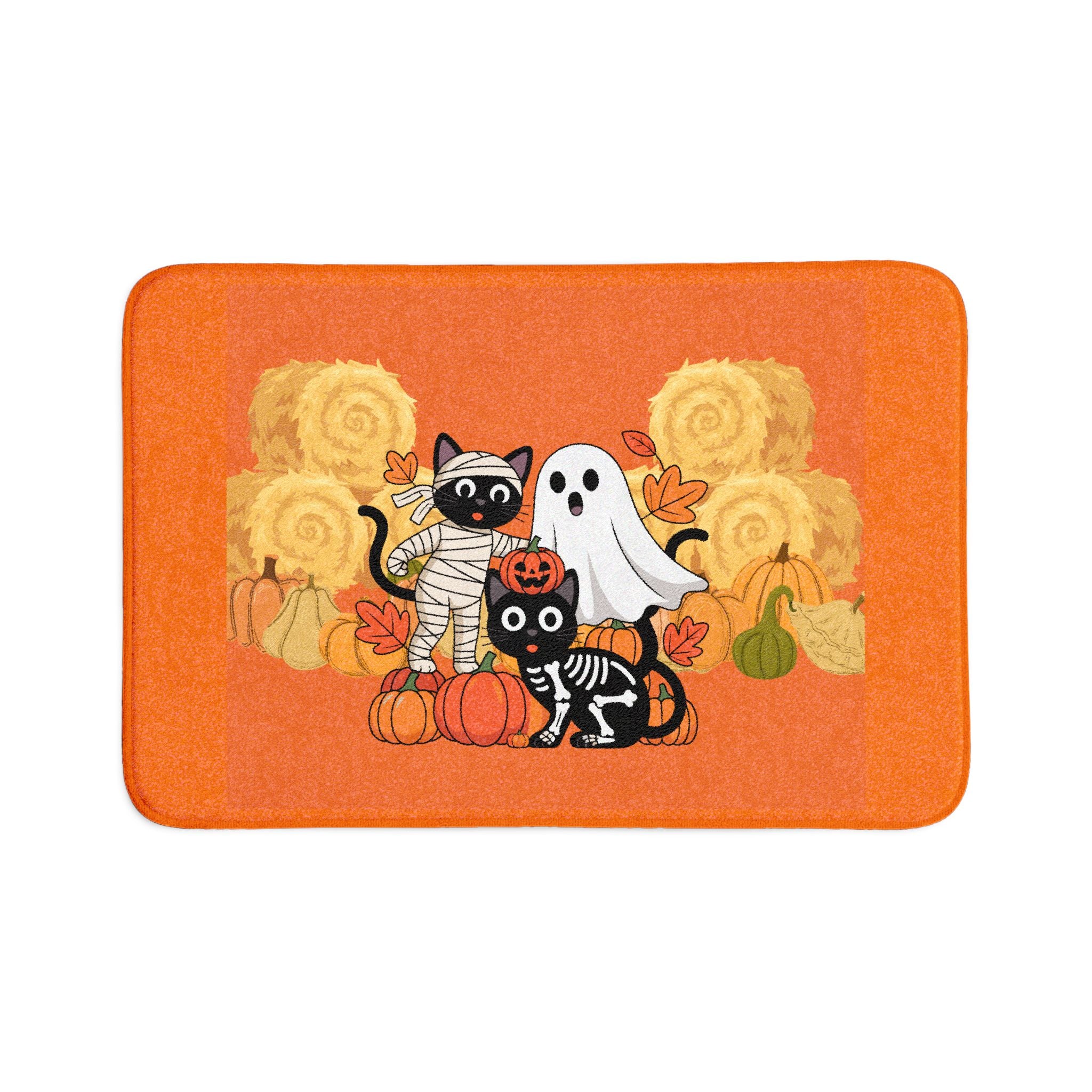 Halloween Kittens and Ghost Bath Mat