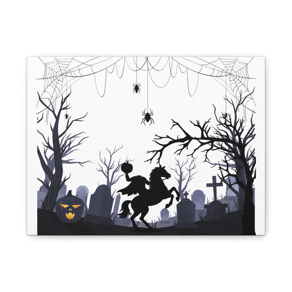 Halloween Spooky Matte Canvas Wall Art, Eerie Home Decor, Haunted House Decoration, Halloween Party Wall Hanging, Ghostly Art Print