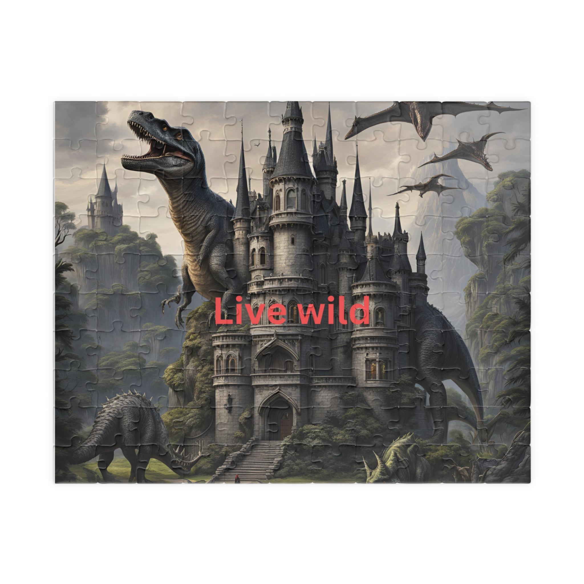 Dinosaur Castle Puzzle - Explore Adventure & Imagination, 'Live Wild' Theme