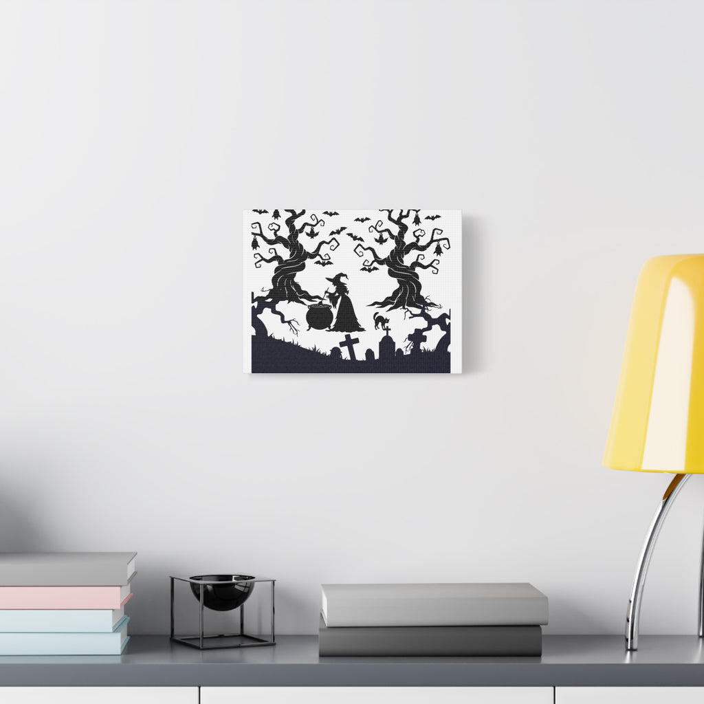 Halloween Witch Canvas Wall Art, Spooky Decor, Haunted Halloween Theme, Witchcraft Artwork, Trick or Treat Decoration