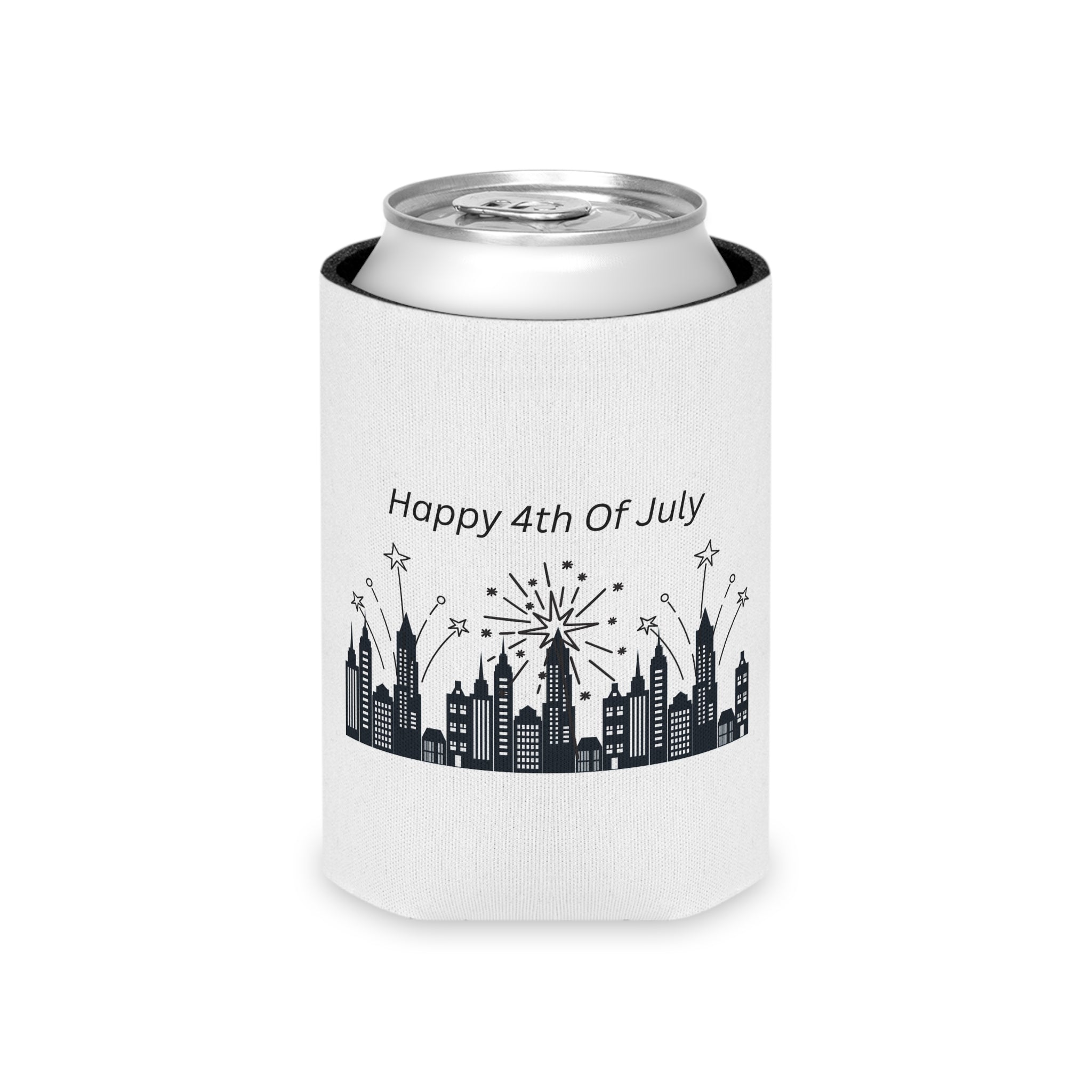 Happy 4th of July City Skyline Can Cooler | Fireworks, Patriotic
