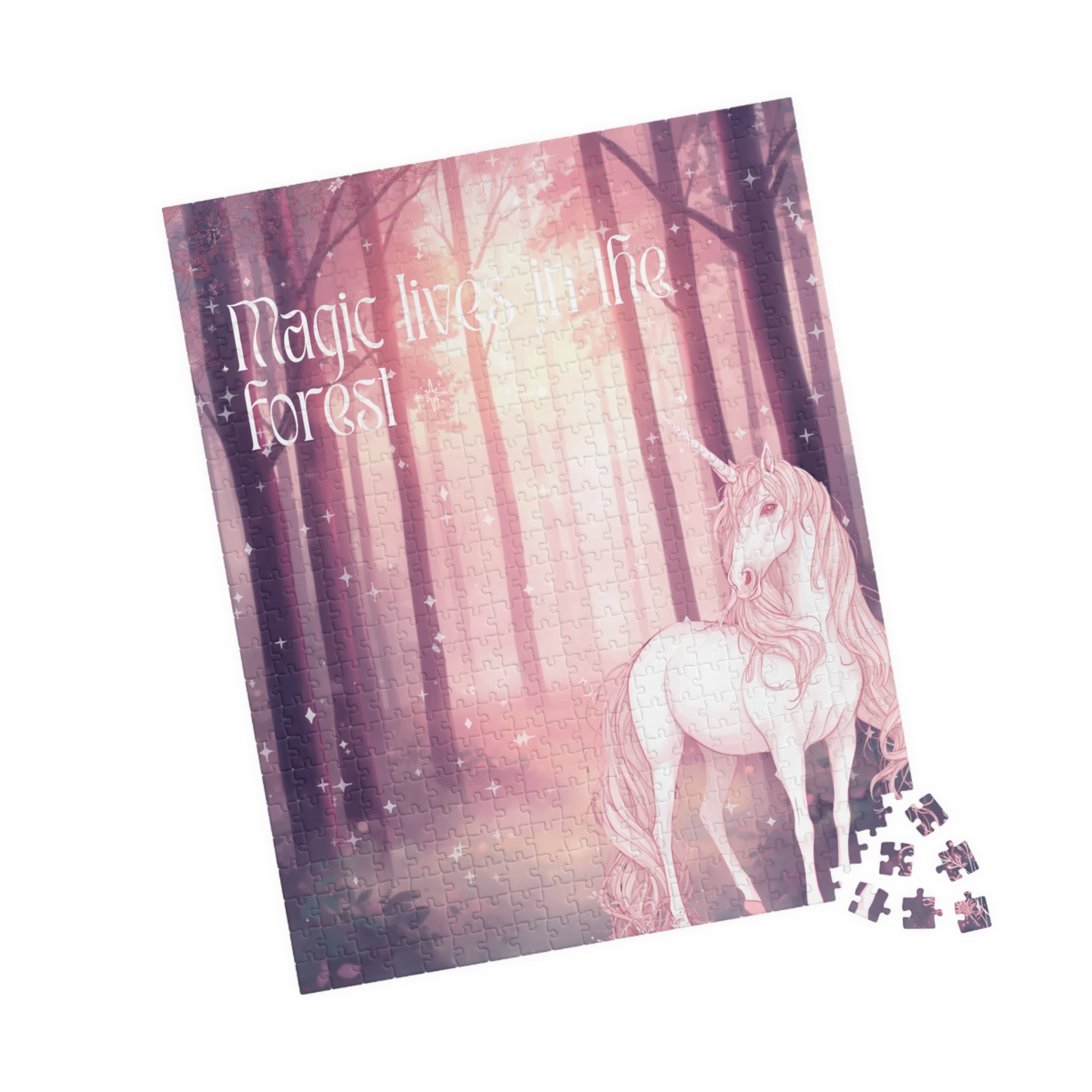 Unicorn Forest Puzzle 520-Piece | Magic Lives in the Forest Jigsaw