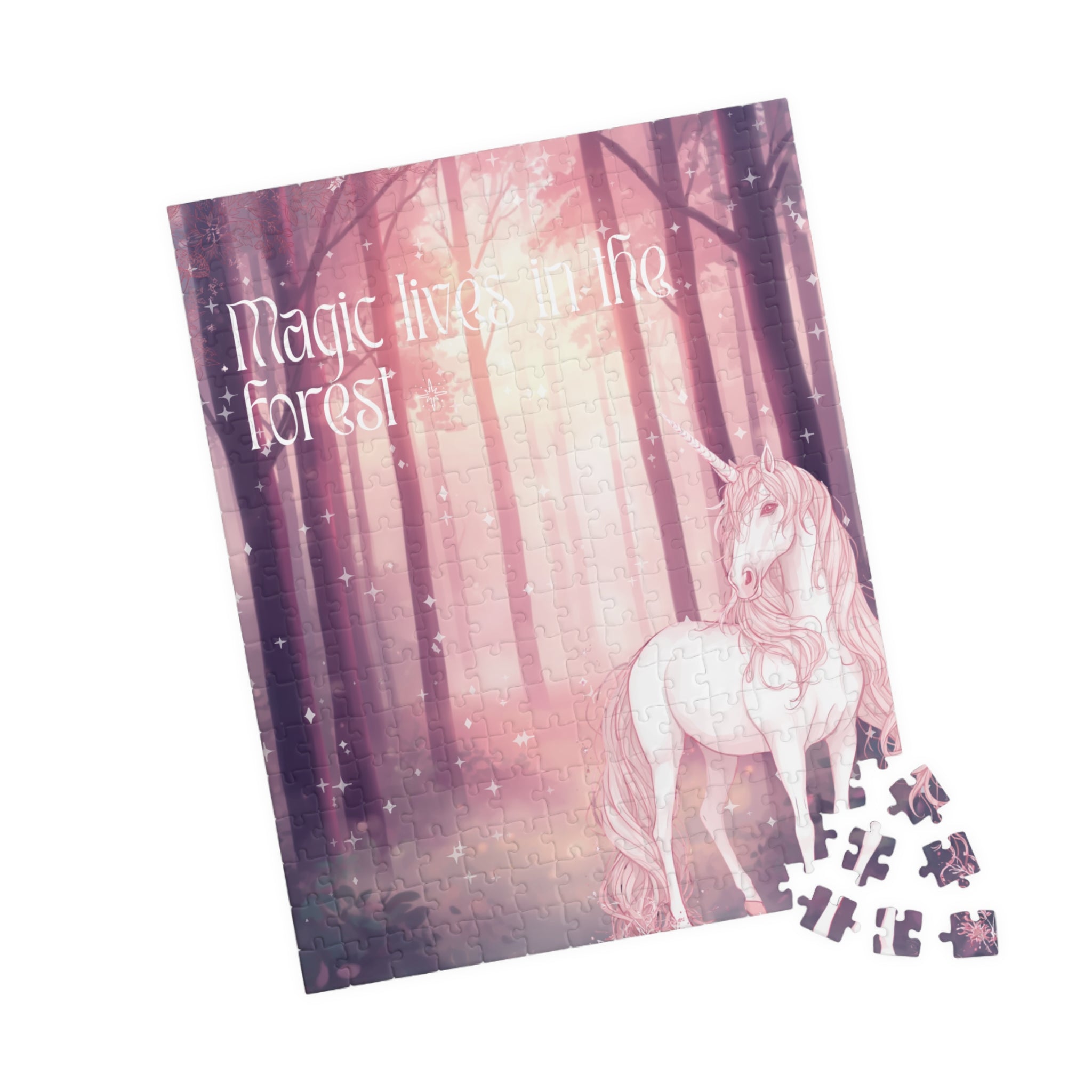 Unicorn Forest Puzzle 520-Piece | Magic Lives in the Forest Jigsaw