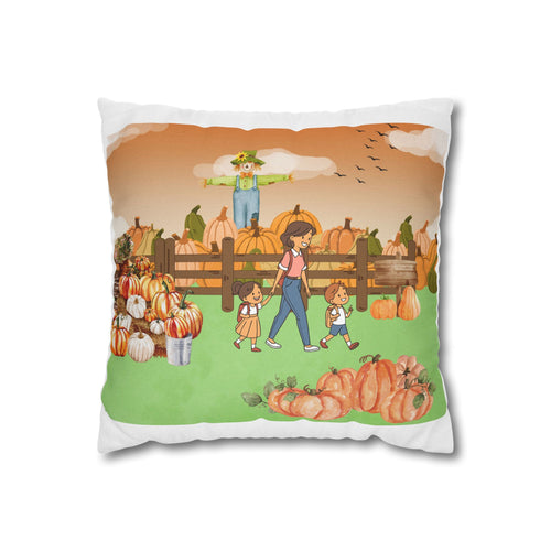 Autumn Farmhouse Pillowcase, Fall Decor, Cozy Home Accent, Harvest Gift, Pumpkin Patch Pillow, Seasonal Throw Pillow