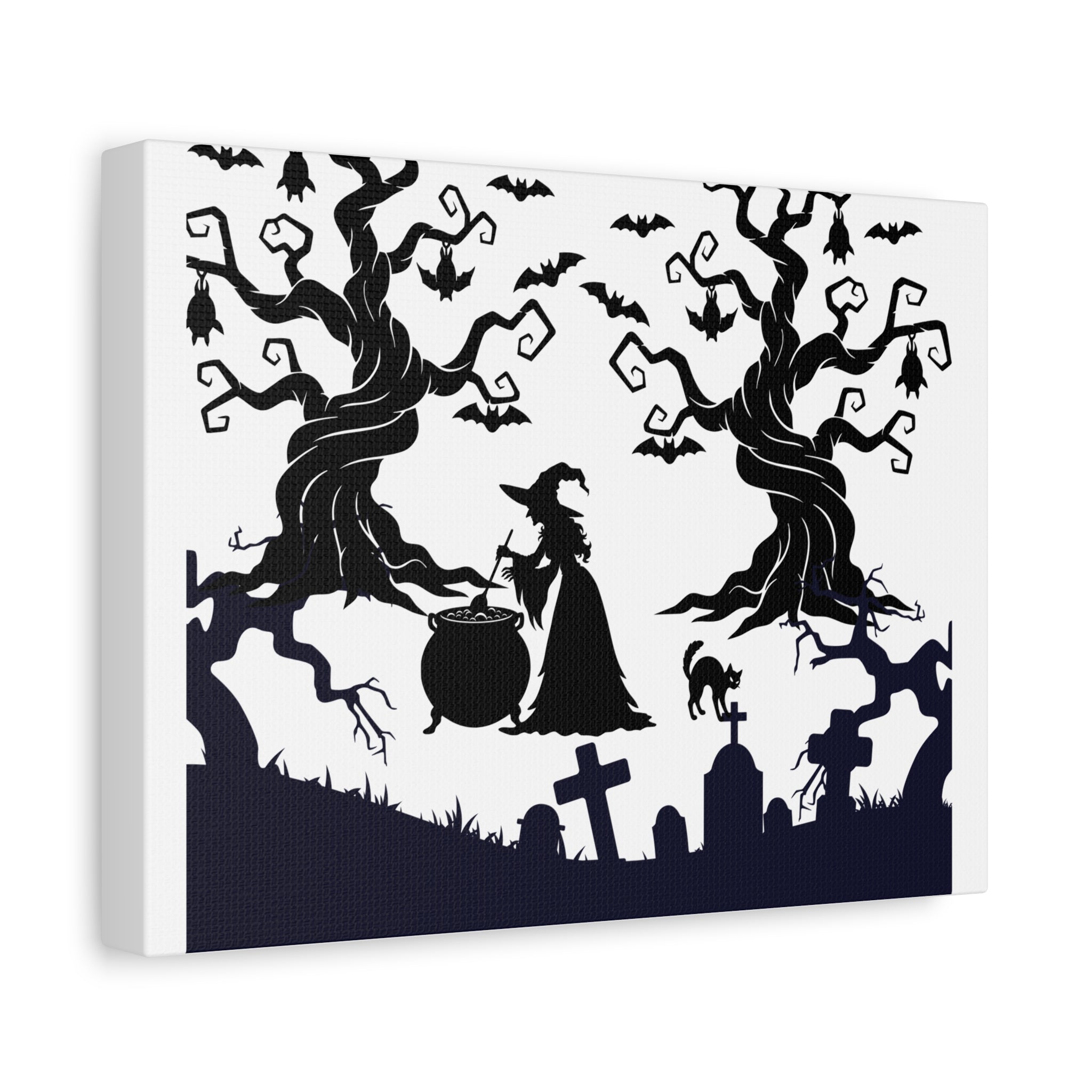 Halloween Witch Canvas Wall Art, Spooky Decor, Haunted Halloween Theme, Witchcraft Artwork, Trick or Treat Decoration