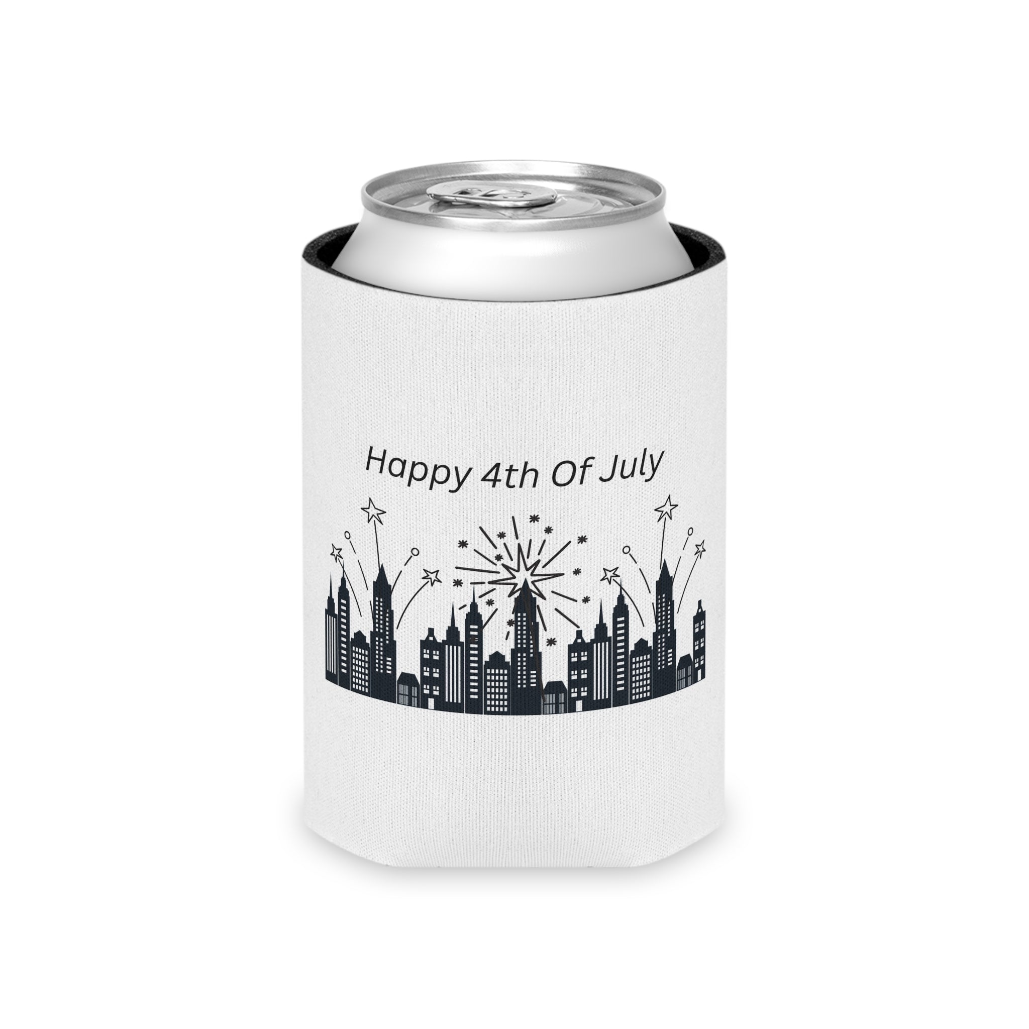 Happy 4th of July City Skyline Can Cooler | Fireworks, Patriotic