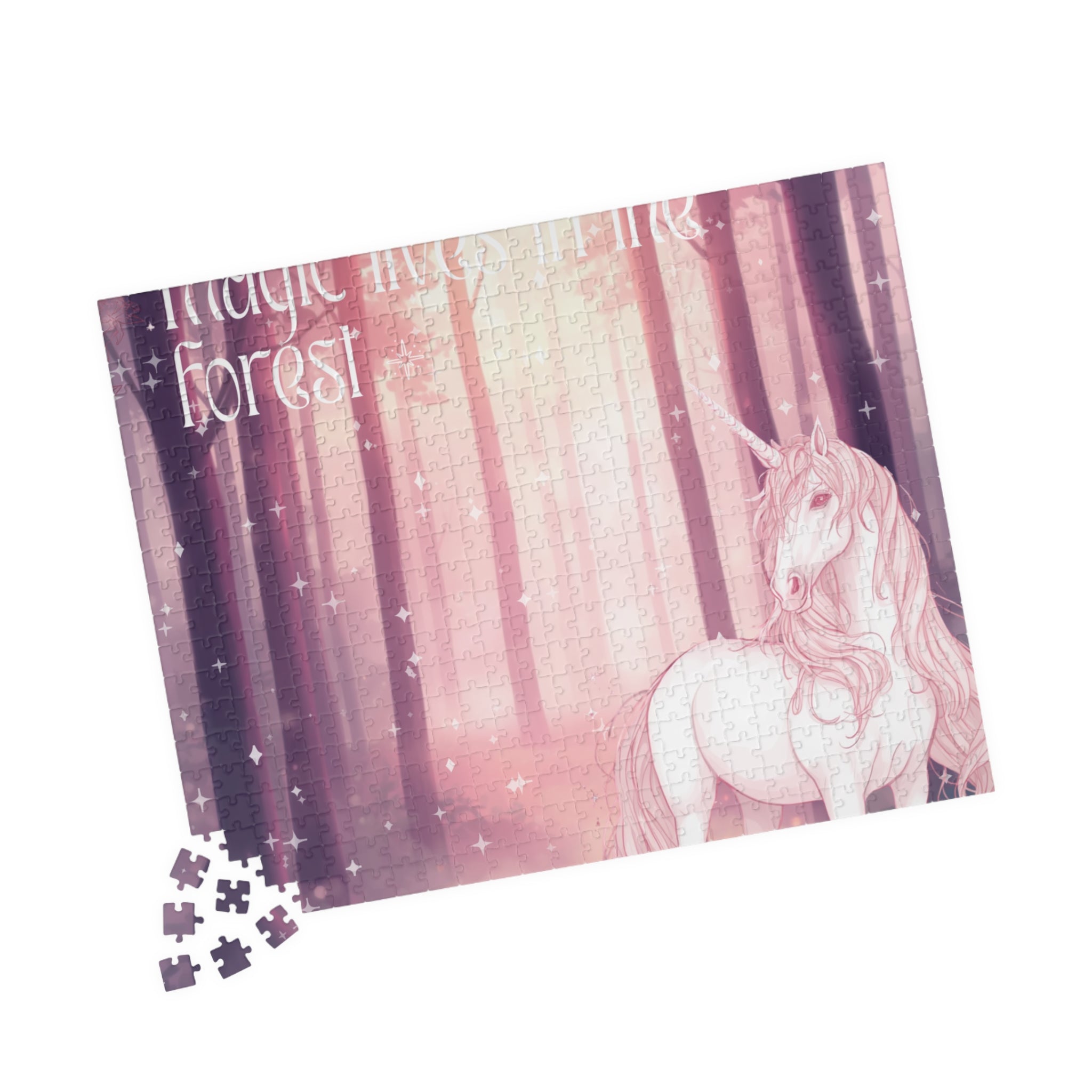Unicorn Forest Puzzle 520-Piece | Magic Lives in the Forest Jigsaw