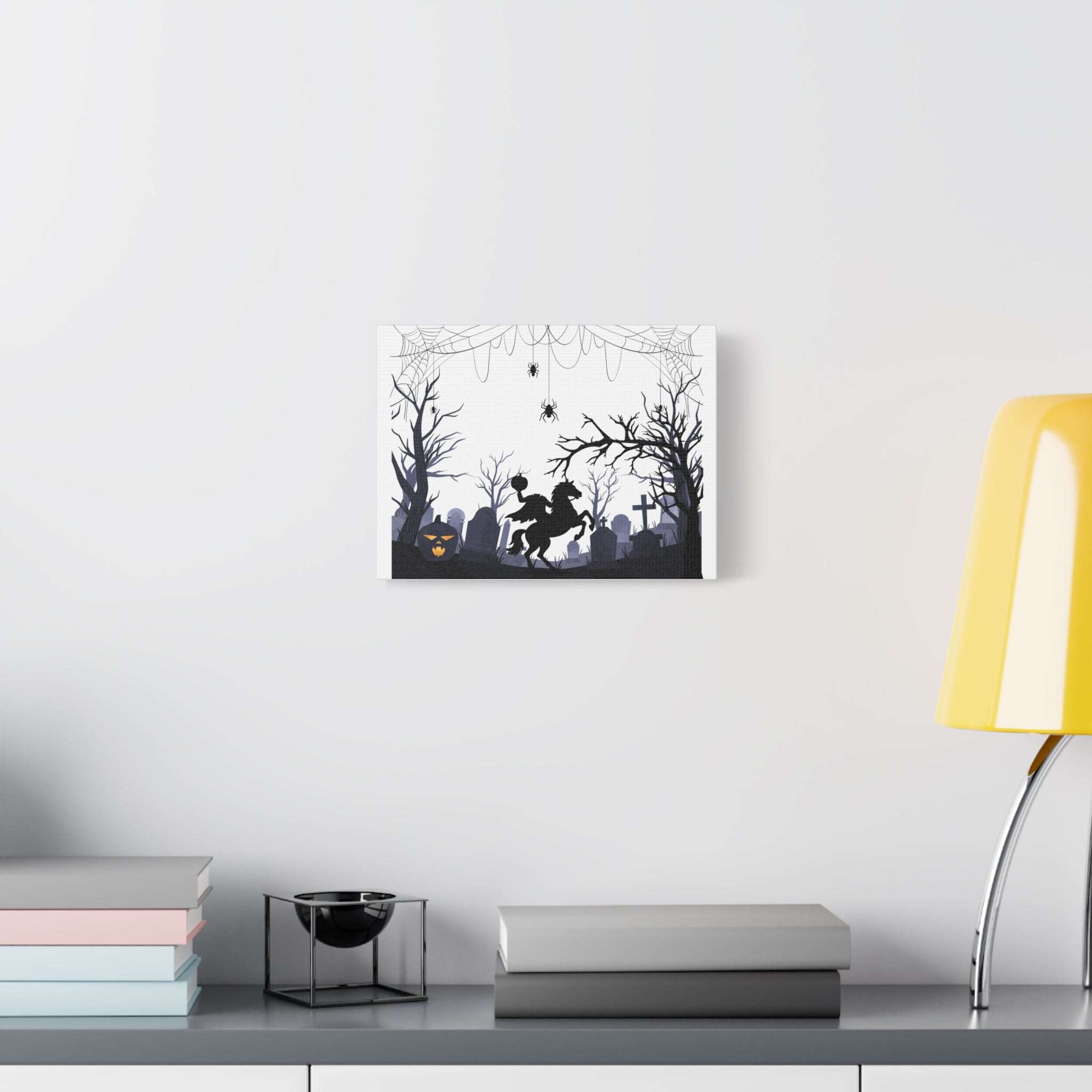 Halloween Spooky Matte Canvas Wall Art, Eerie Home Decor, Haunted House Decoration, Halloween Party Wall Hanging, Ghostly Art Print