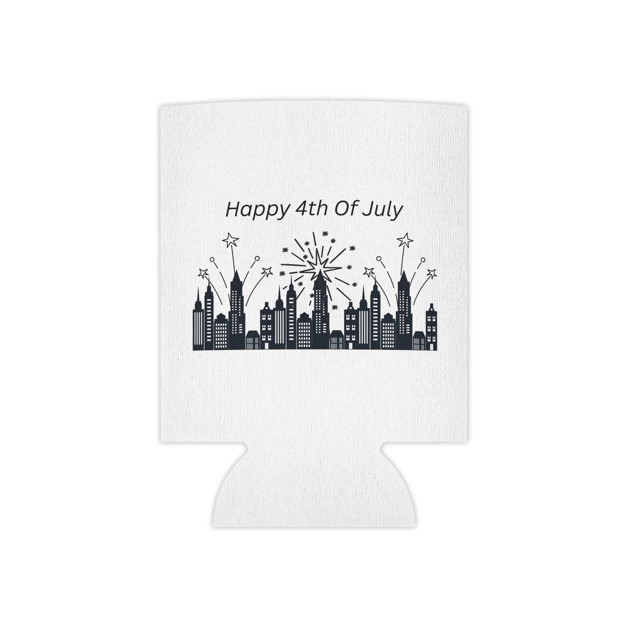 Happy 4th of July City Skyline Can Cooler | Fireworks, Patriotic