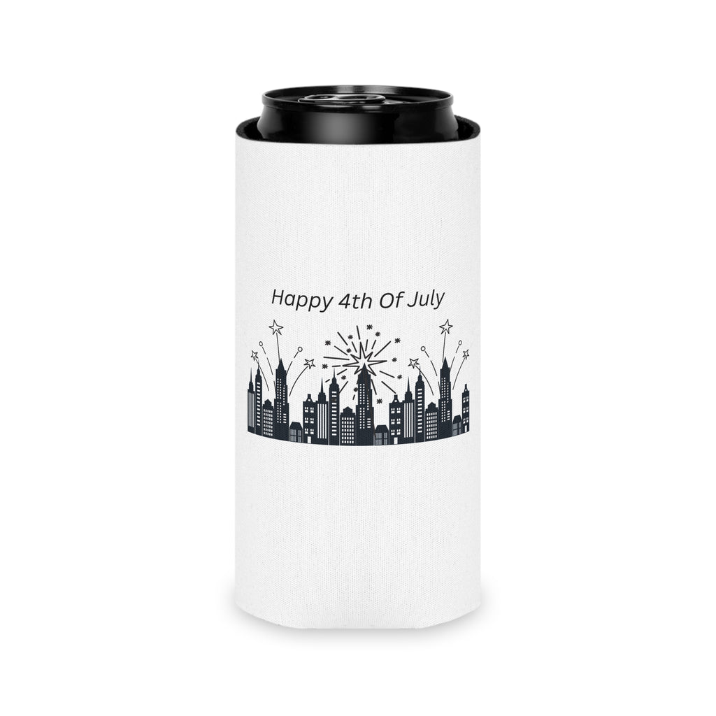Happy 4th of July City Skyline Can Cooler | Fireworks, Patriotic