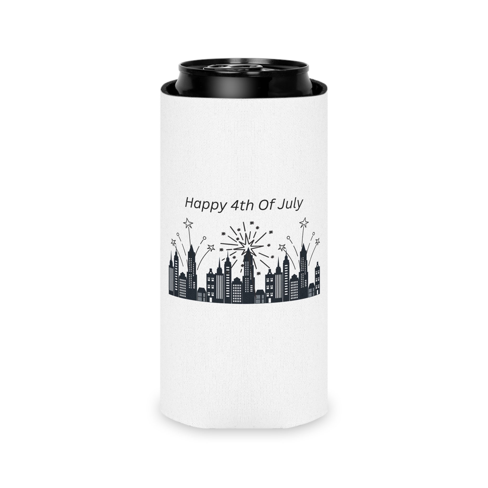 Happy 4th of July City Skyline Can Cooler | Fireworks, Patriotic