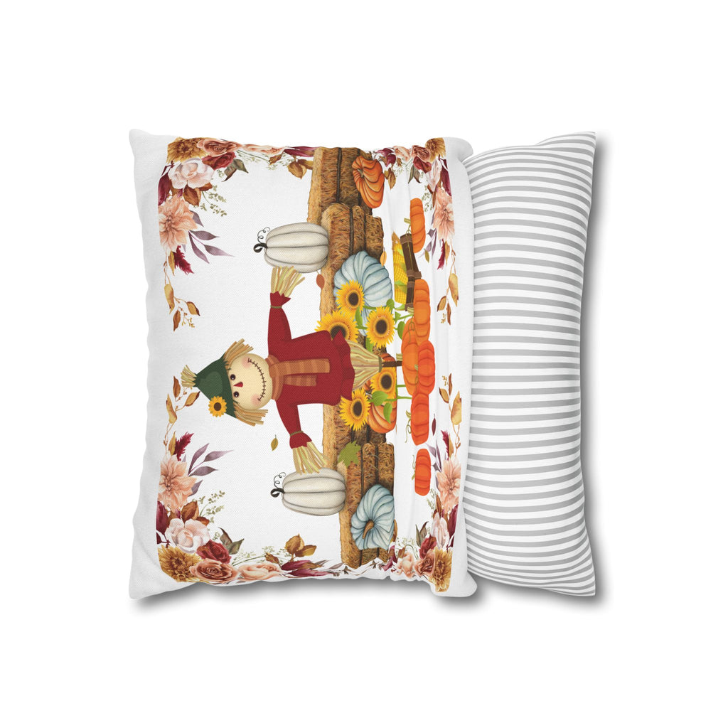 Fall Harvest Pillowcase, Cozy Home Decor, Seasonal Accent, Thanksgiving Gift, Scarecrow Design, Autumn Vibes