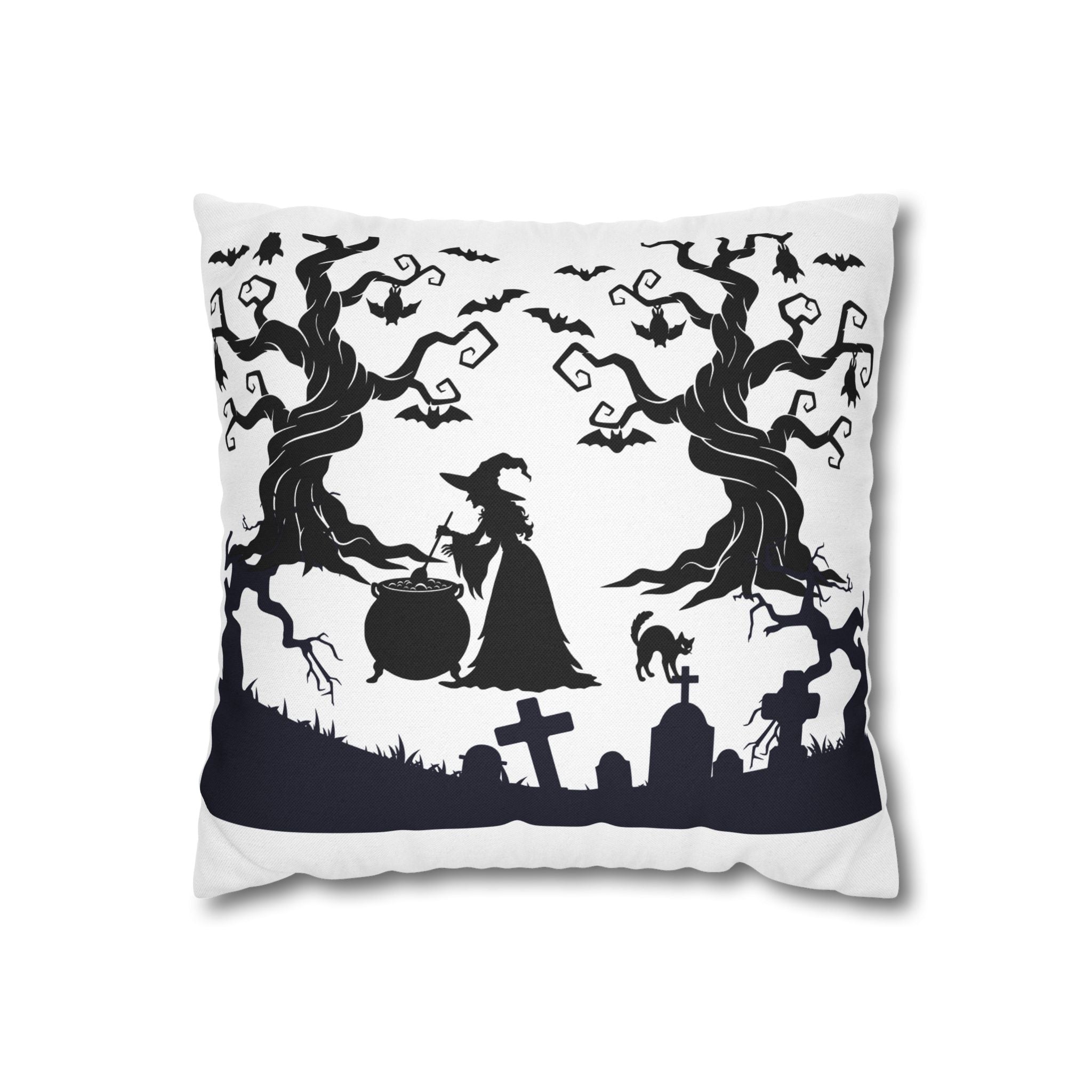 Halloween Witch Decorative Pillowcase, Spooky Home Decor, Fall Cushion Cover, Halloween Party, Witch Themed Gift